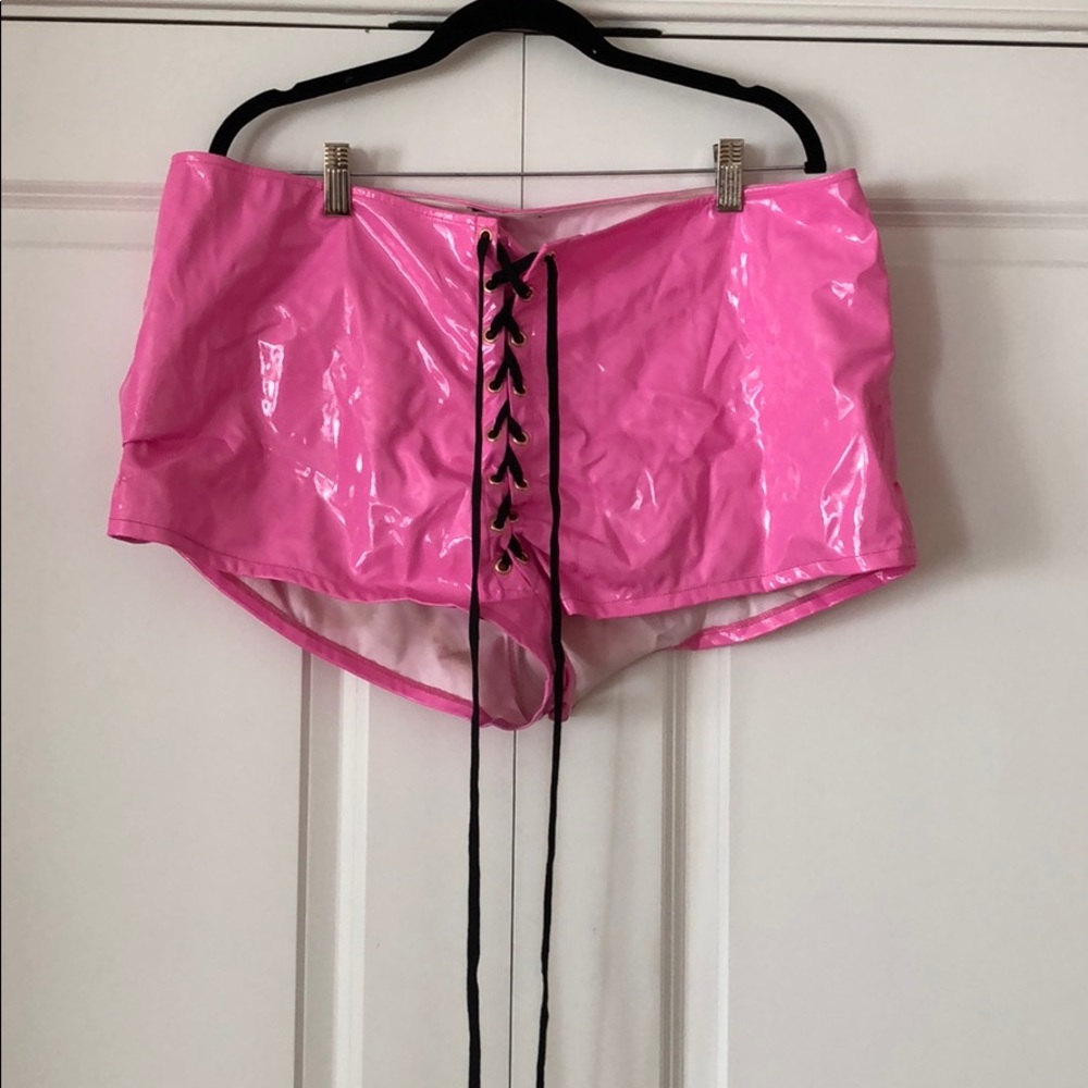 Poster Girl Vinyl Lace Up Shorts